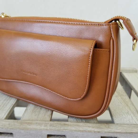 NEW! Brown Faux Leather Purse Shoulder Crossbody Bag w/Detachable Strap - Picture 10 of 14